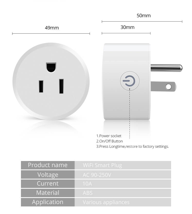 Yijianxi Wireless Smart Socket 2.4G WIFI Homekit Power Socket US Plug Outlet