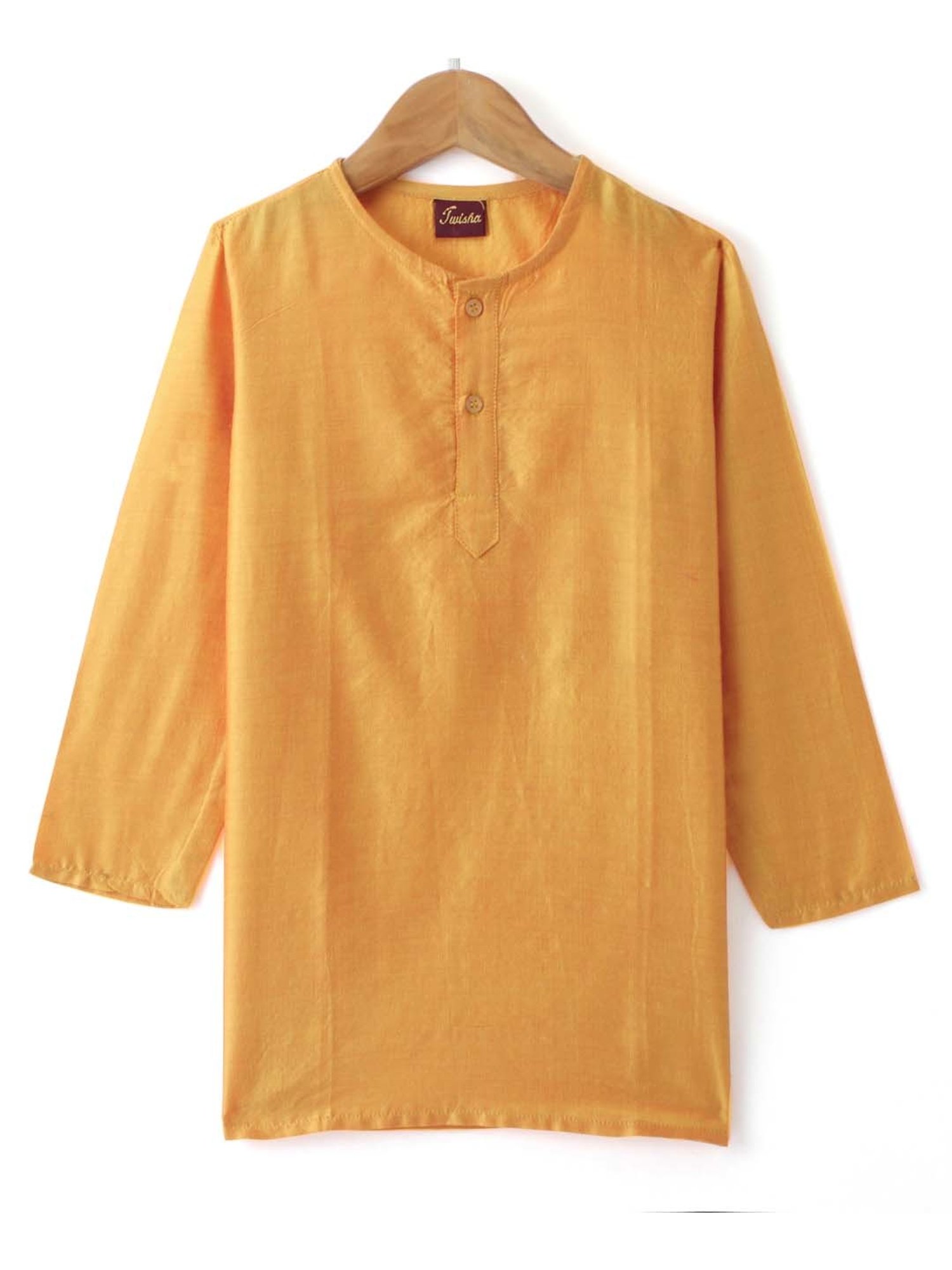 TWISHA Kids Yellow & Red Regular Fit Full Sleeves Kurta Set