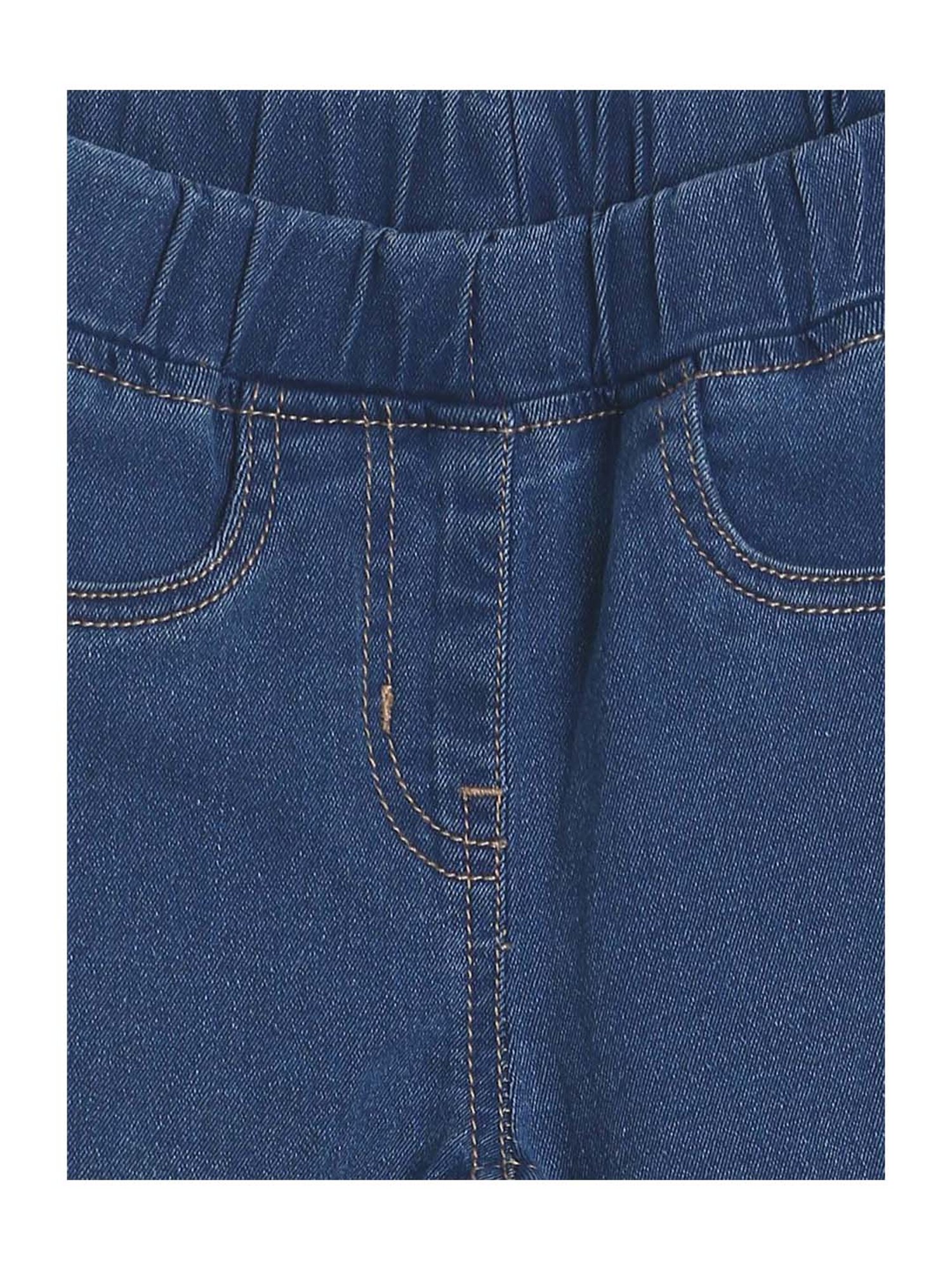 Tales & Stories Girls Dark Blue & Blue Cotton Jeggings - Pack of 2