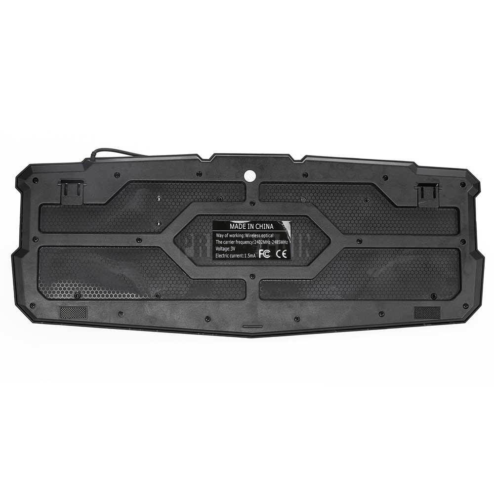 3 Colors Crack LED Backlight Wired USB Multimedia PC Gaming Keyboard Universal