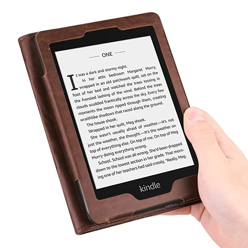 Folio Case for Kindle Paperwhite Fits AllNew 10th Generation 2018 All Paperwhite Generations Book Style Vegan Leather Shockproof Cover with Auto SleepWake Vintage Brown
