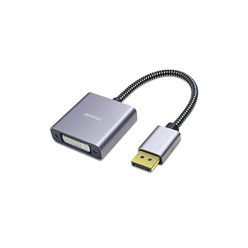 DisplayPort to DVI  DisplayPort to DVID Single Link Adapter Male to Female GoldPlated Cord Compatible for Lenovo Dell HP and Other Brand