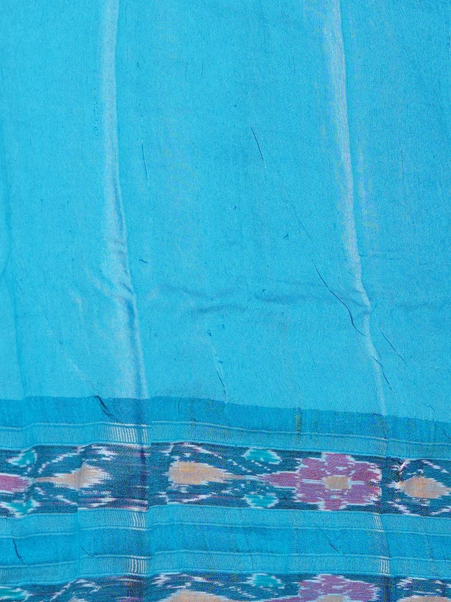 Unnati Silks Purple & Blue Silk Printed Saree With Unstitched Blouse