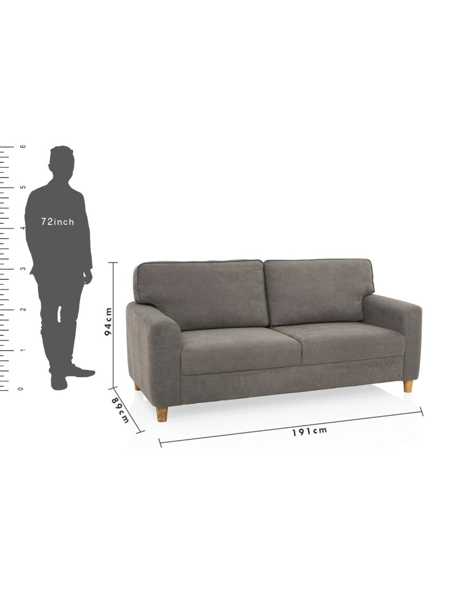 Durian Berry Black Premium Leatherette 2 Seater Sofa