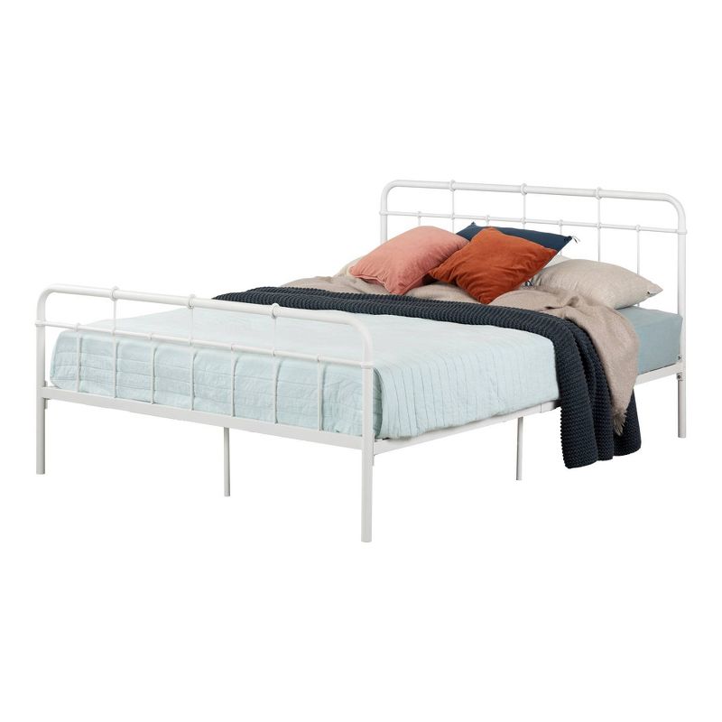 Full Versa Metal Complete Bed Pure White - South Shore