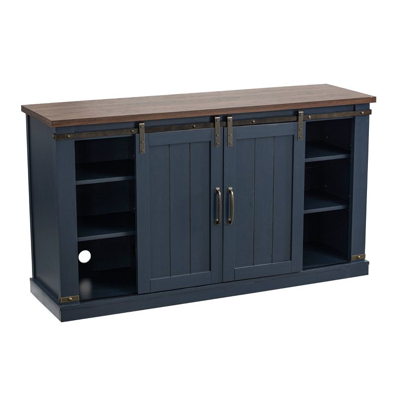 54" Sliding Doors TV Stand For TVs up to 60" Navy - Home Essentials