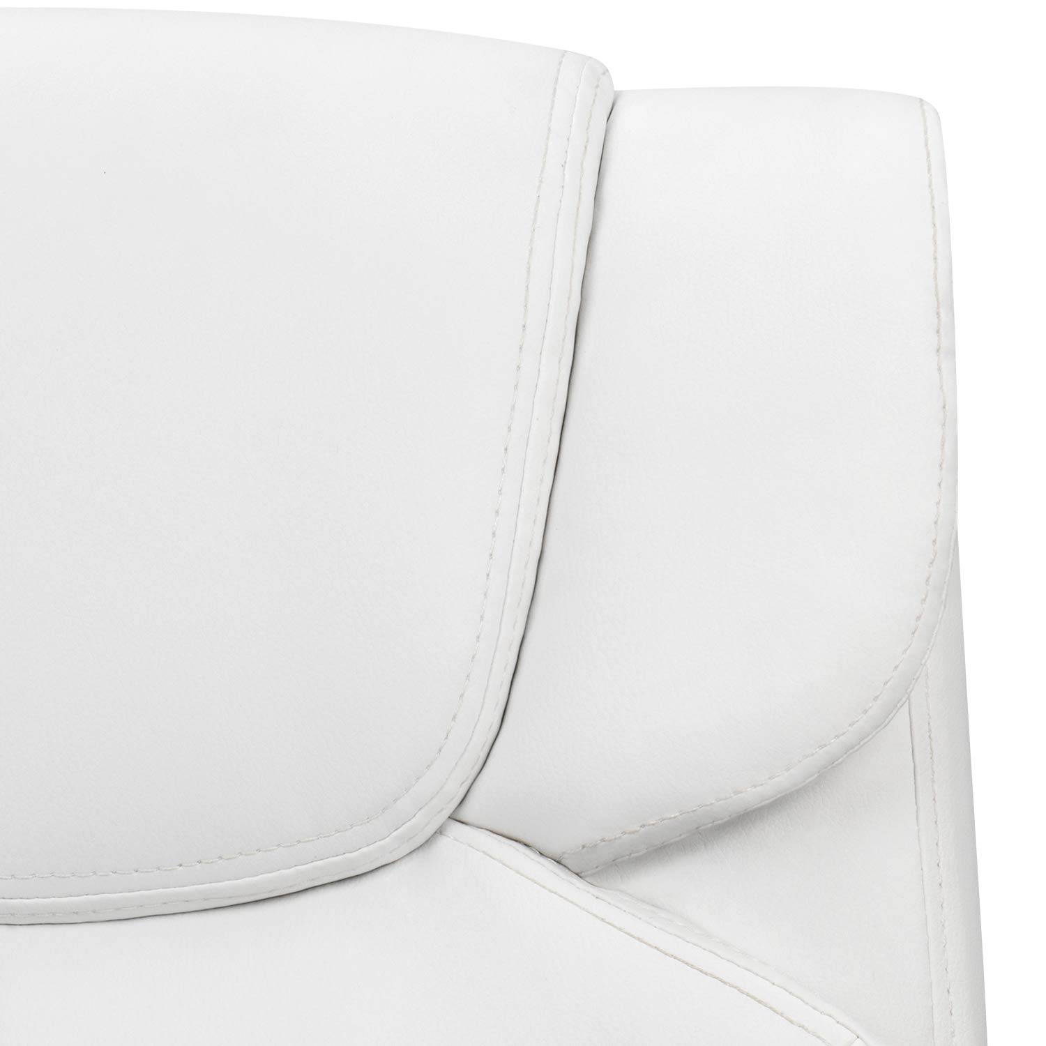 Furmax Mid Back Executive Office Chair Leather-Padded Desk Chair with Armrests, Ergonomic Swivel Task Chair with Lumbar Support (Black)