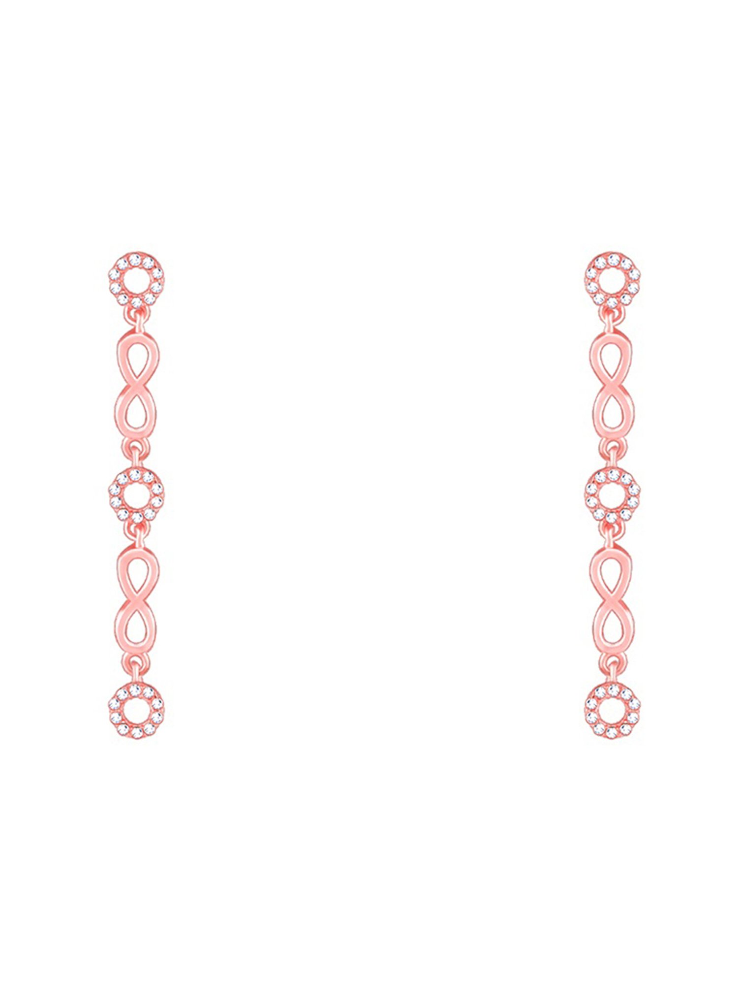GIVA 92.5 Sterling Silver Rose Gold Infinite Connections Dangler Earrings