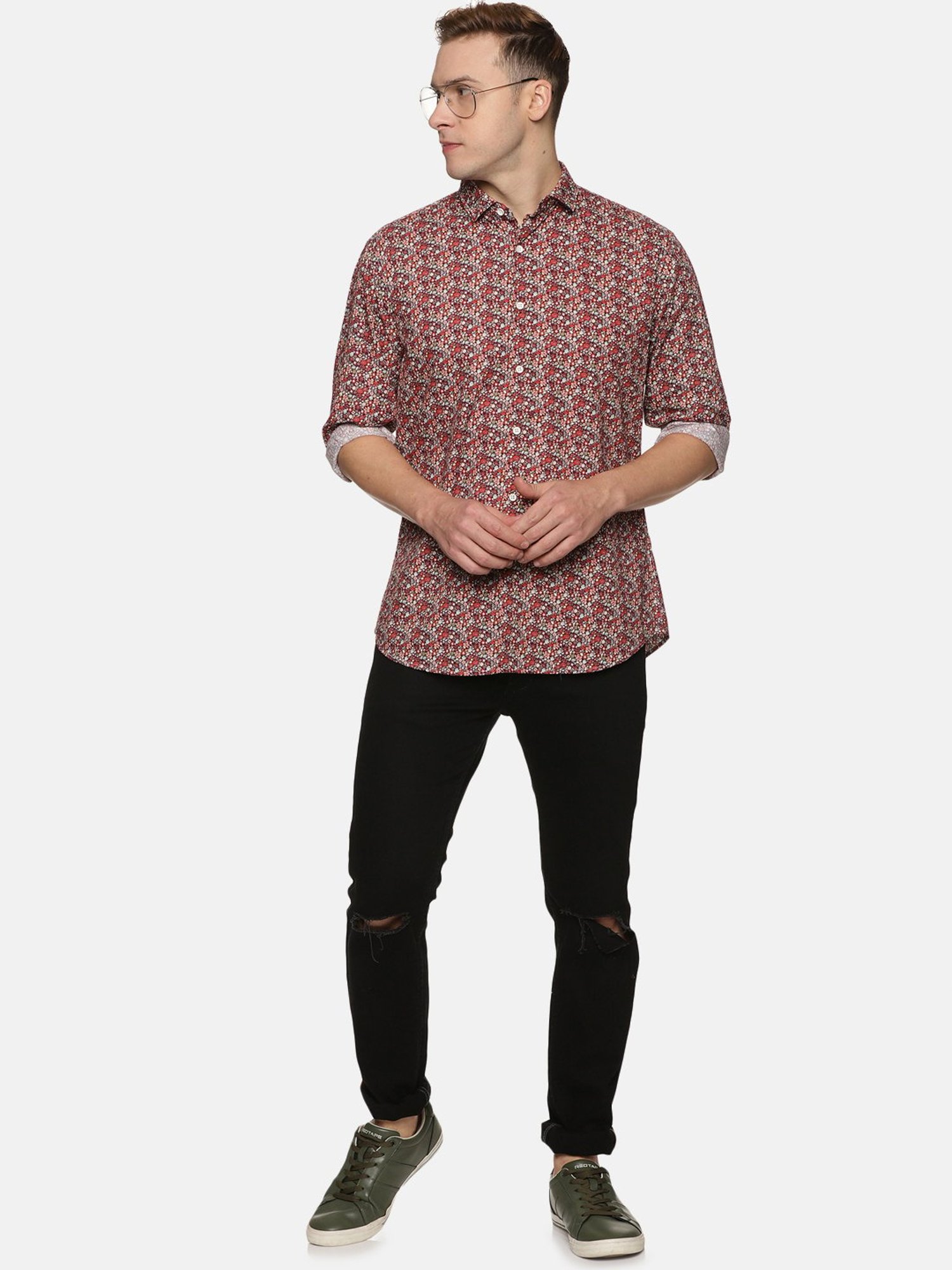 Don Vino Multicolor Slim Fit Floral Print Shirt