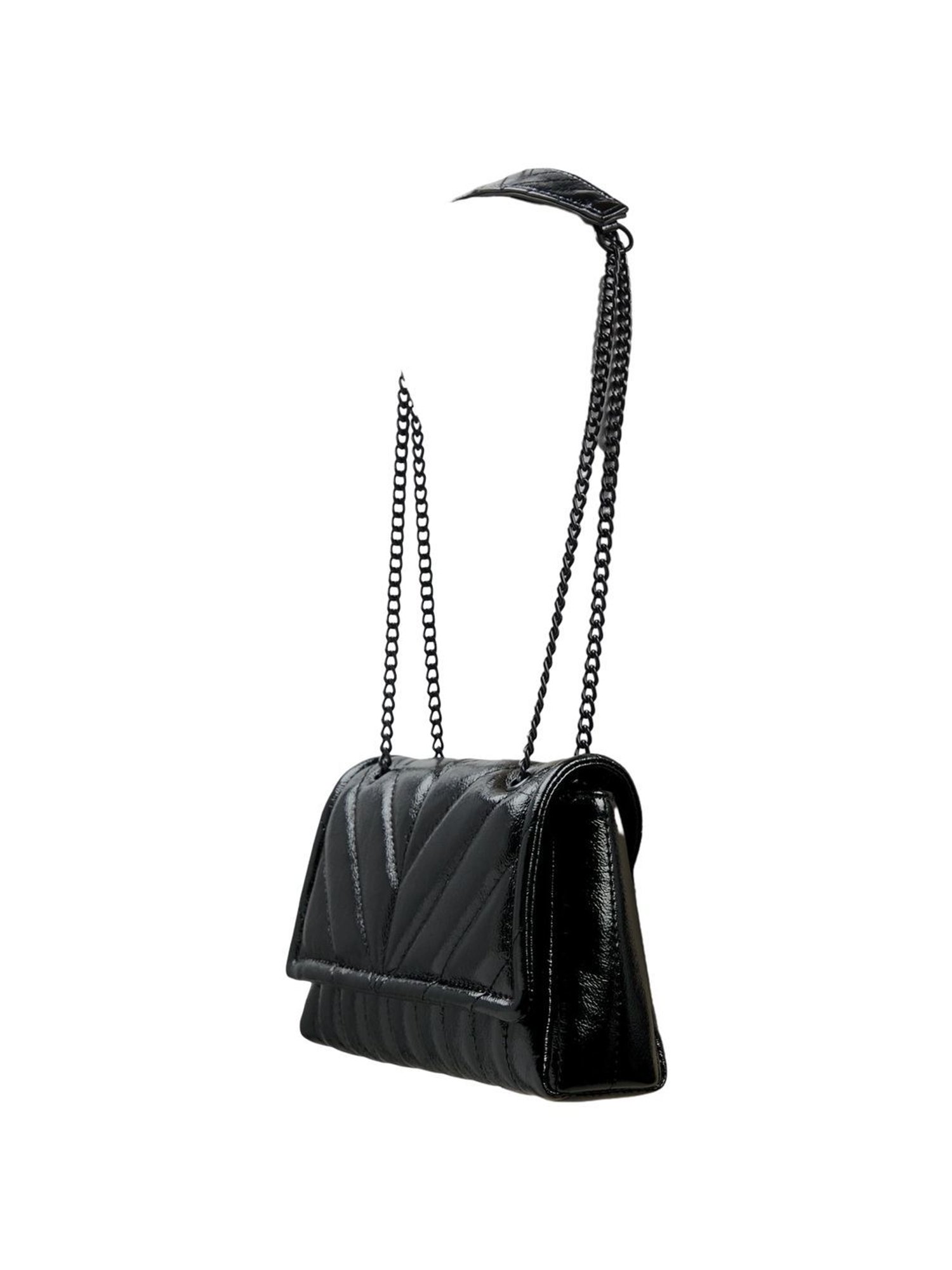 Call It Spring Black Textured Small Sling Handbag