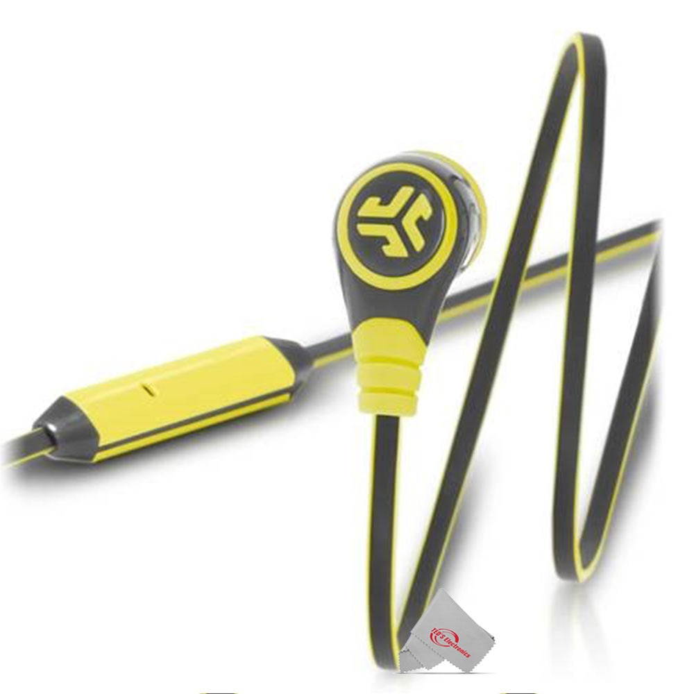 JLAB Diego Earbuds Yellow + Mic and Control Button Answer Calls, Play and Pause, Track Back and Forward Compatible with Apple Android BlackBerry Kindle and All