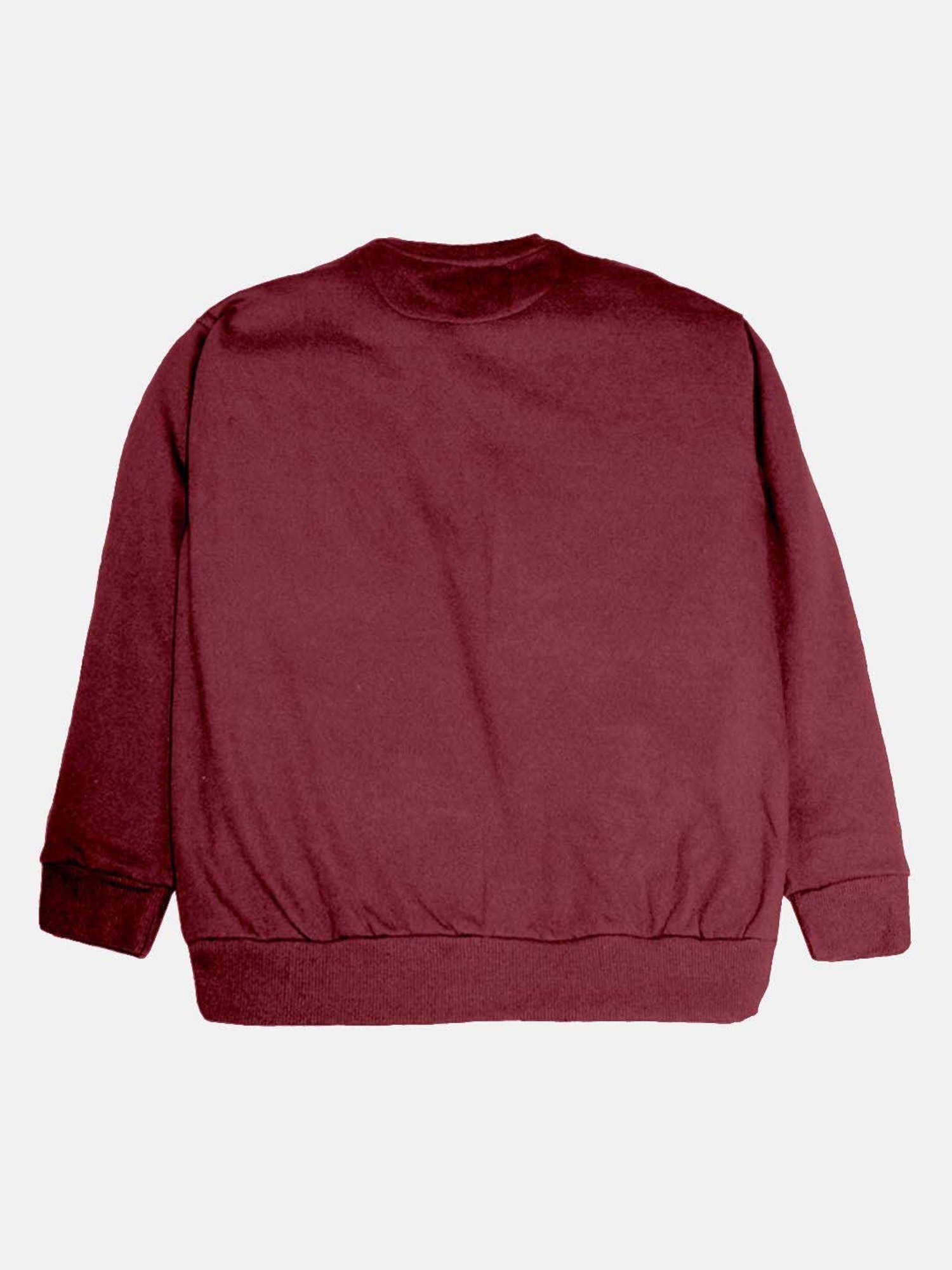 Kiddopanti Kids Maroon & Grey Regular Fit Full Sleeves Sweatshirt Set