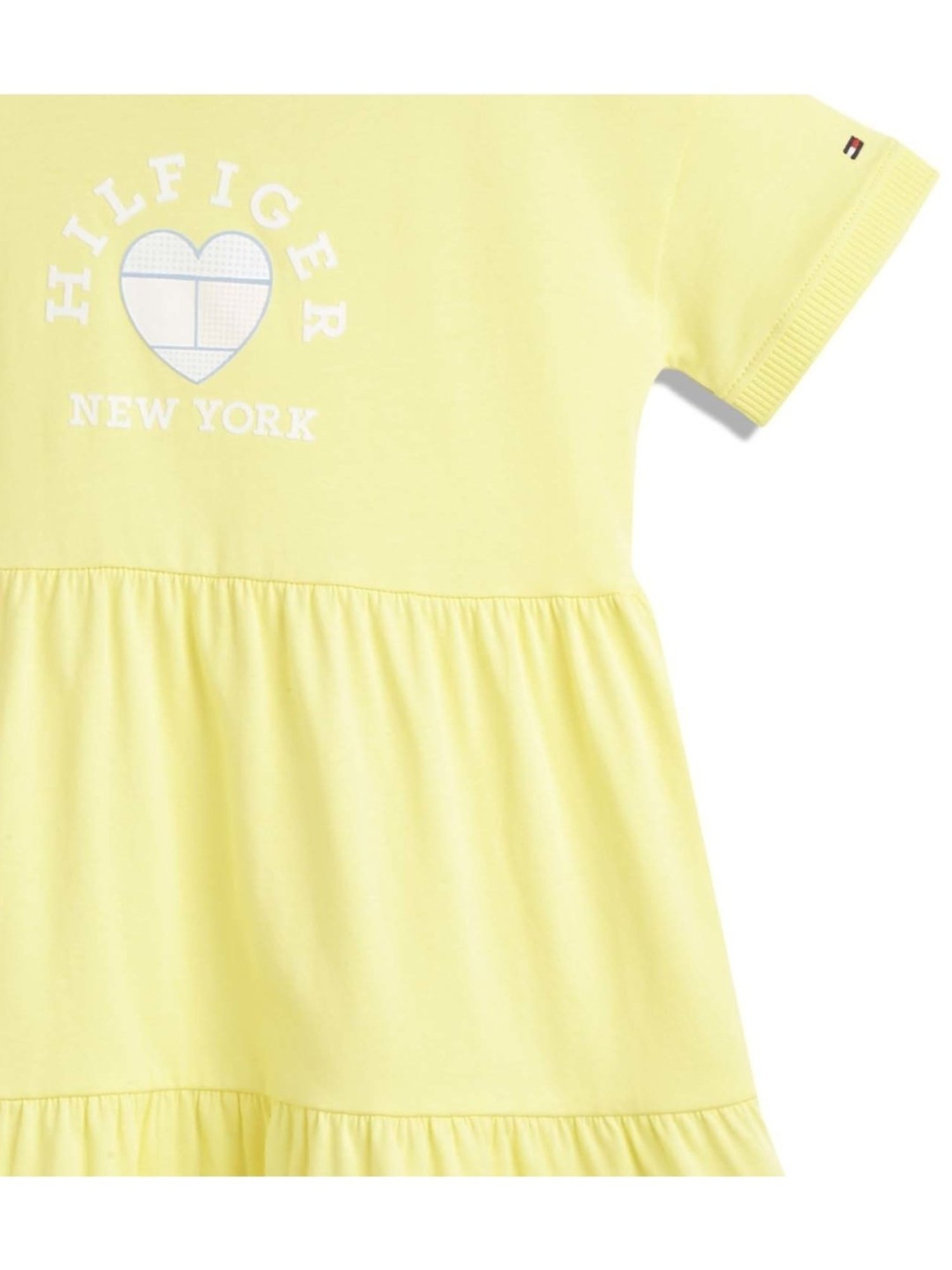 Tommy Hilfiger Kids Yellow Tulip Printed Regular Fit Dress