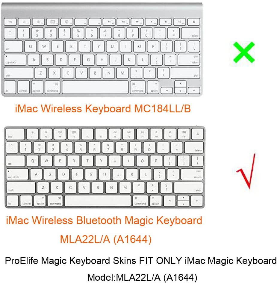 ProElife Ultra Thin Silicone Full Size Keyboard Cover Skin for 2017 2018 Apple iMac Magic Keyboard with Numeric Keypad MQ052LL/A A1843 (Item Folded in Packaging), Semi-Transparent Clear