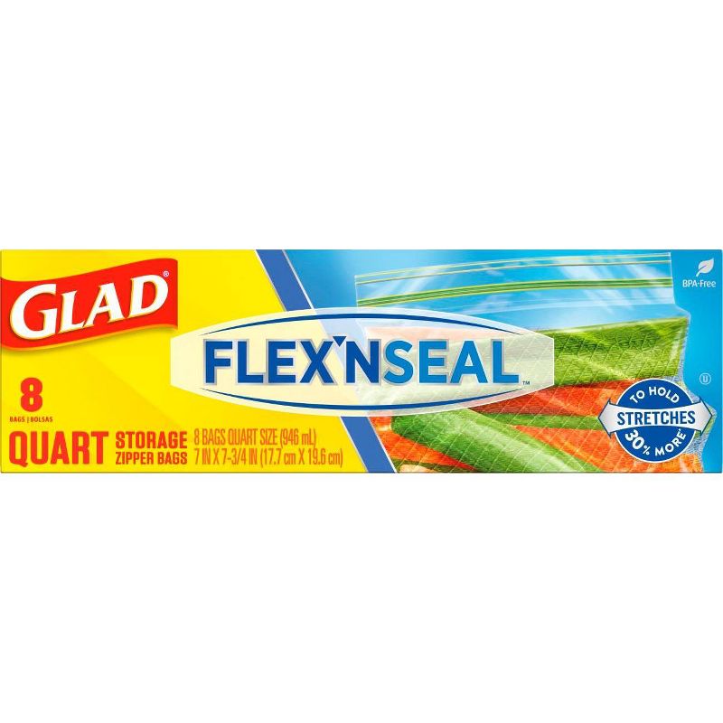 Glad Flex'N Seal Quart Travel Bags - 8ct