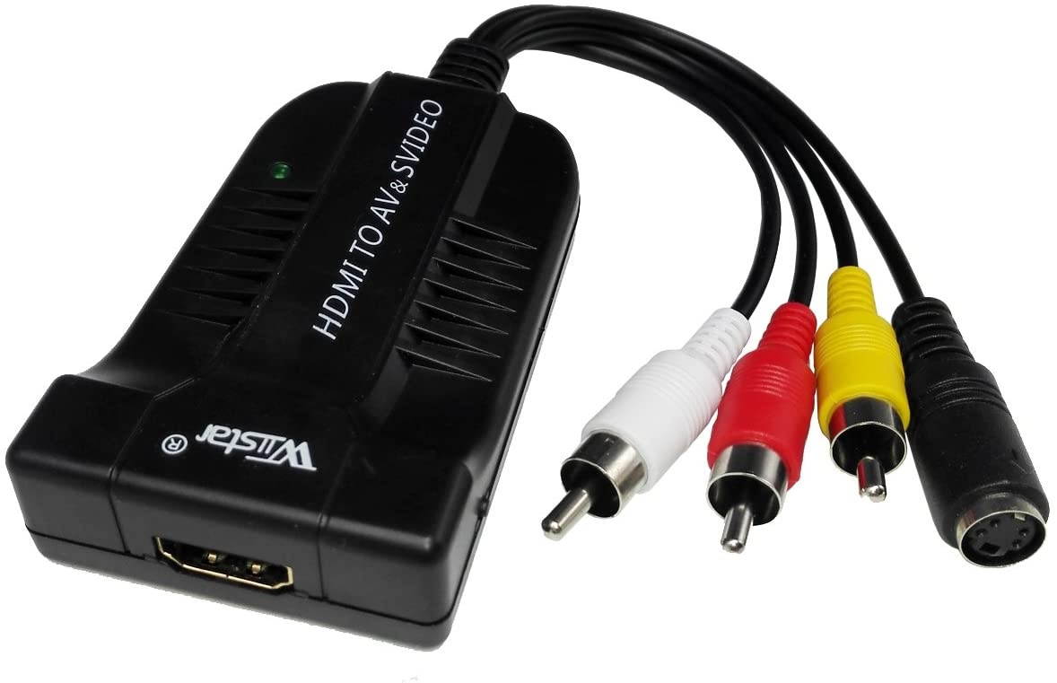 HDMI to Male AV RCA CVBS Female S Video Composite 1080p Audio Video Converter with AV/S Video Cable for HDTV STB Projector