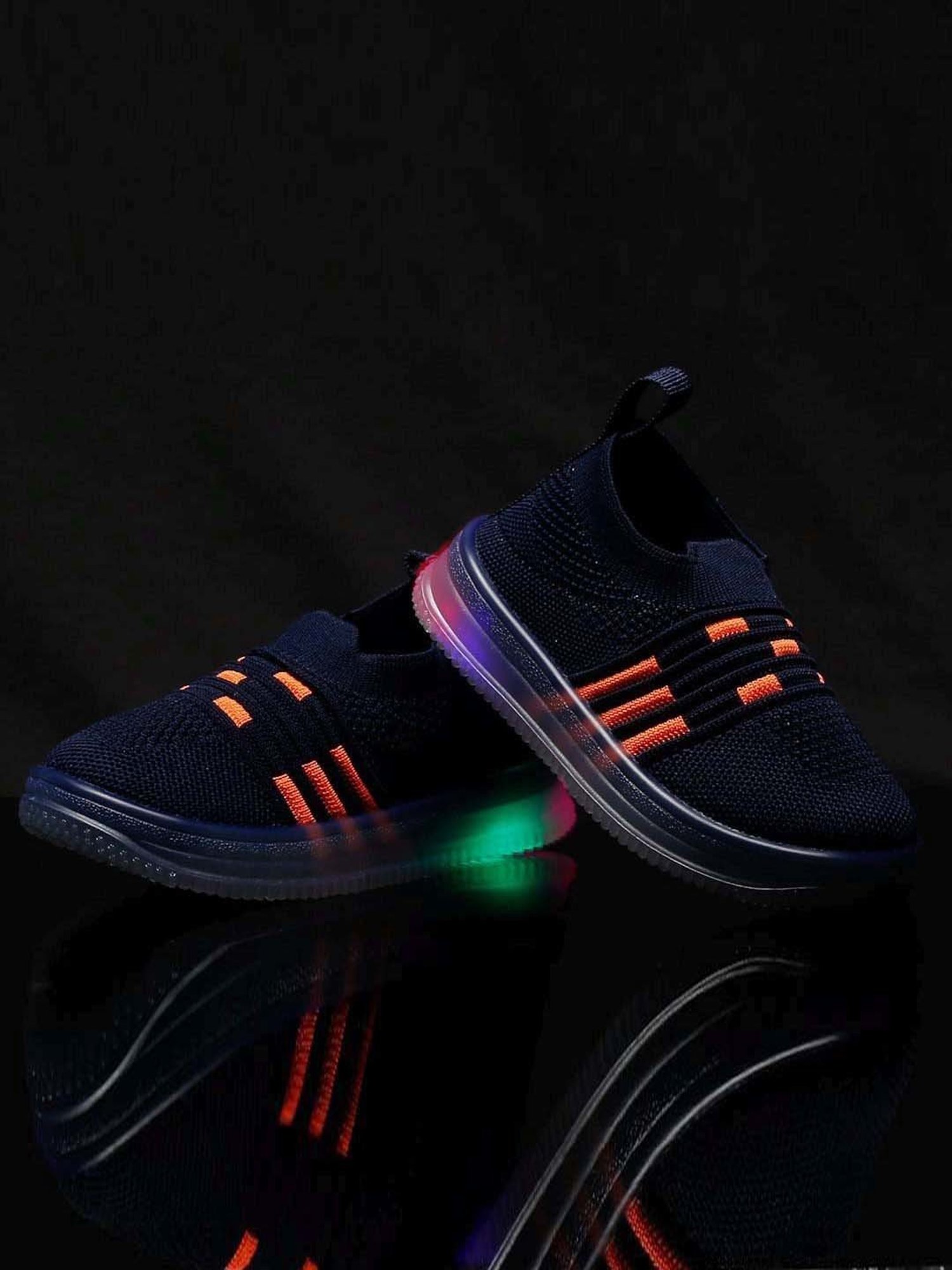 Tiny Bugs Kids Navy & Orange Casual Sneakers