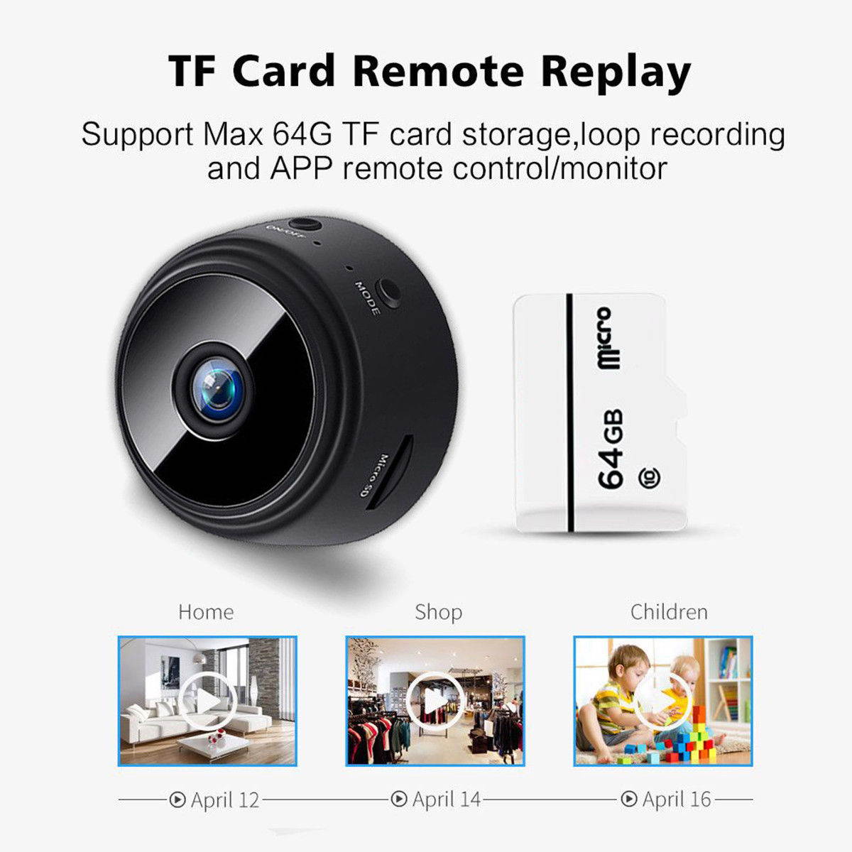 Mini Spy Hidden Camera, TOLEAP 1080P Full HD Wireless WiFi Security Video Camera with Night Vision and Motion Detection, Portable Tiny Nanny Cam with Monitor Phone App for Car Indoor Outdoor Home