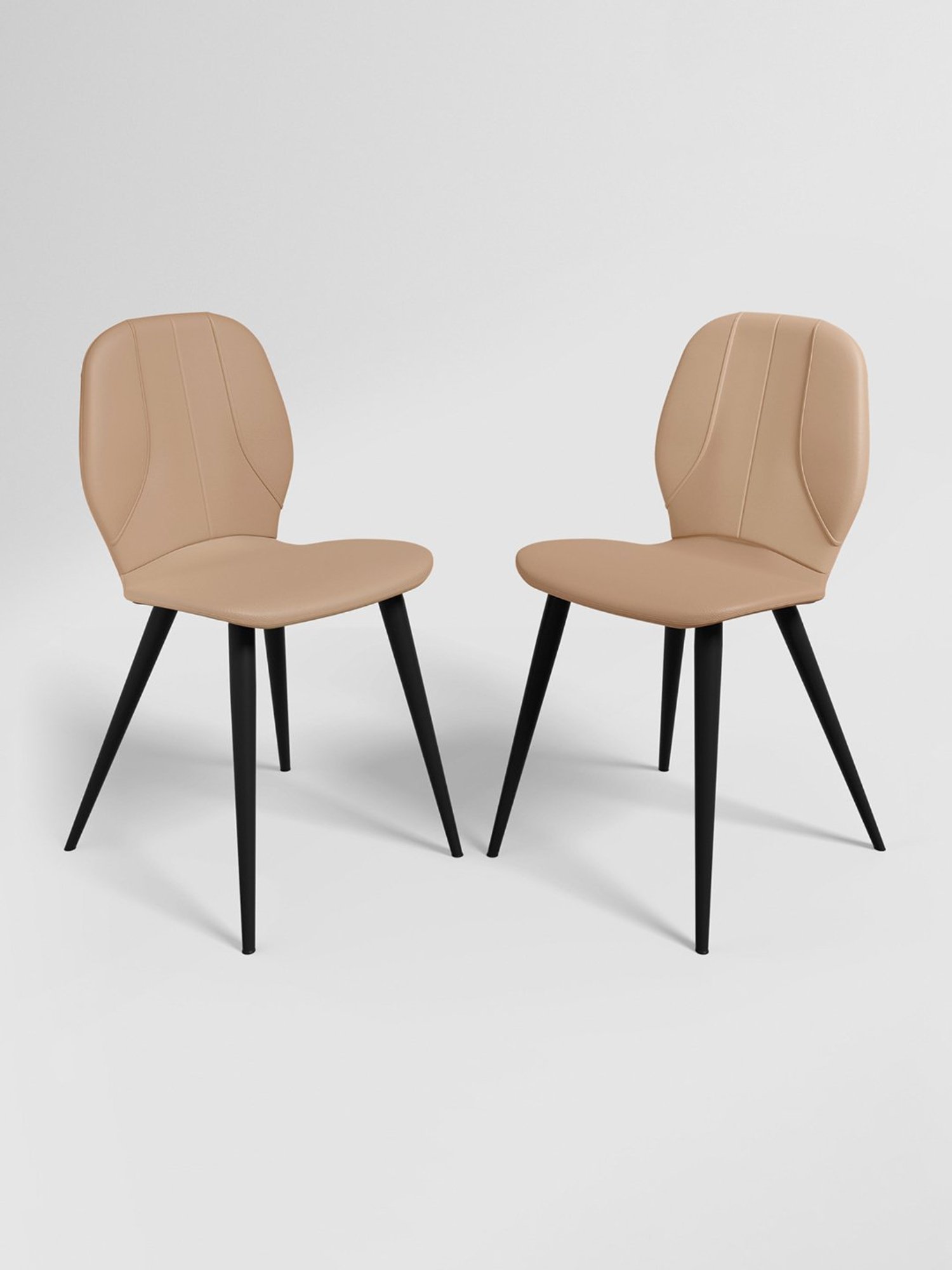 Godrej Interio Sked Beige Leather Dining Chair (Set of 2)