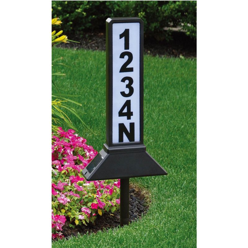 Moonrays 91919 Solar Powered Wireless LED Home Address Sign Light, Black Finish