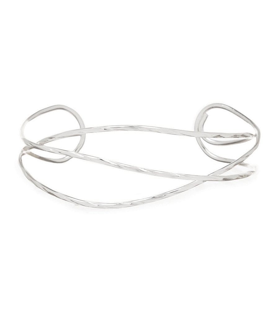 Anna & Ava Delicate Texture Wire Open Cuff Bracelet