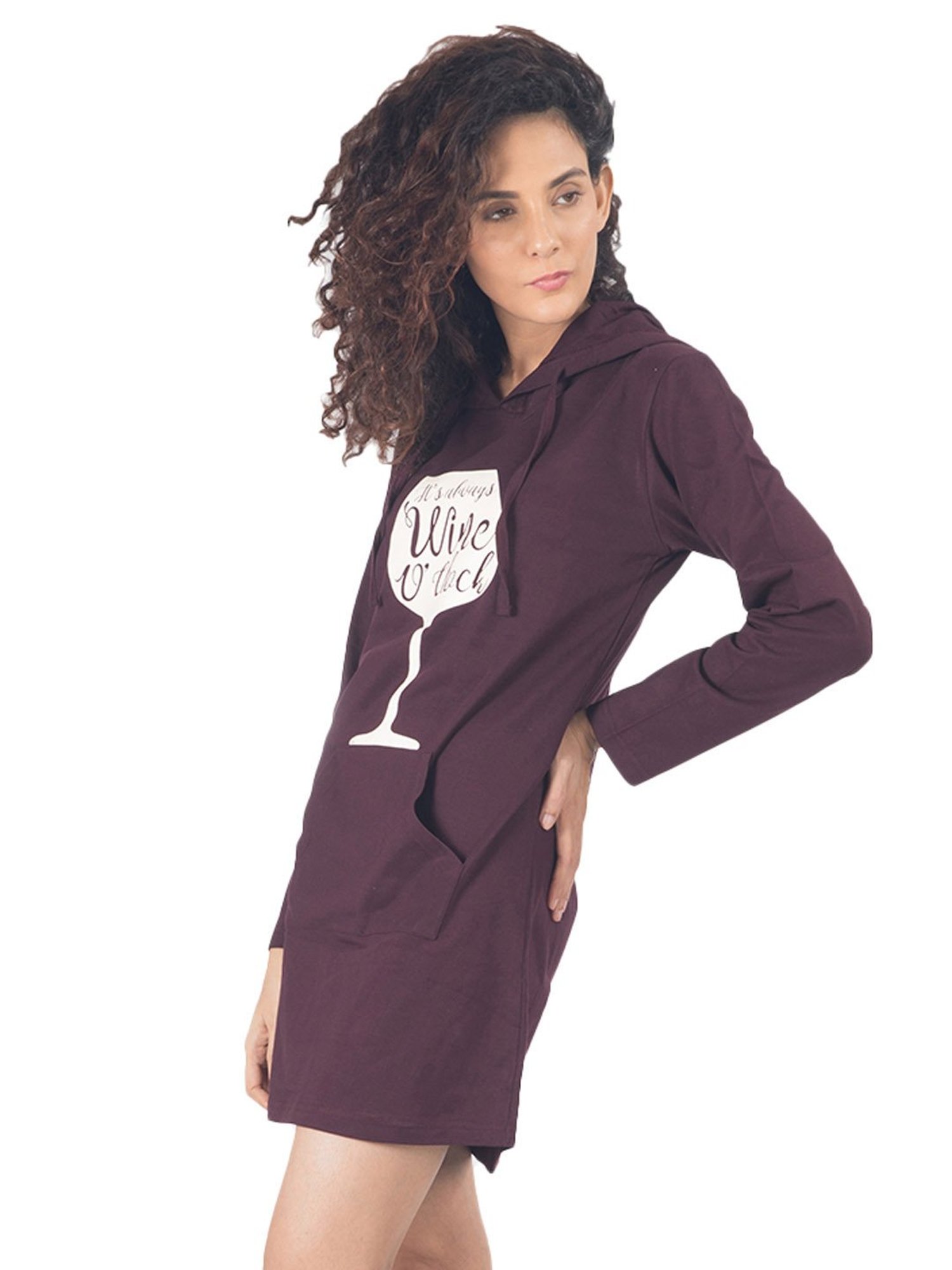 Nite Flite Maroon Graphic Print Sleepshirt