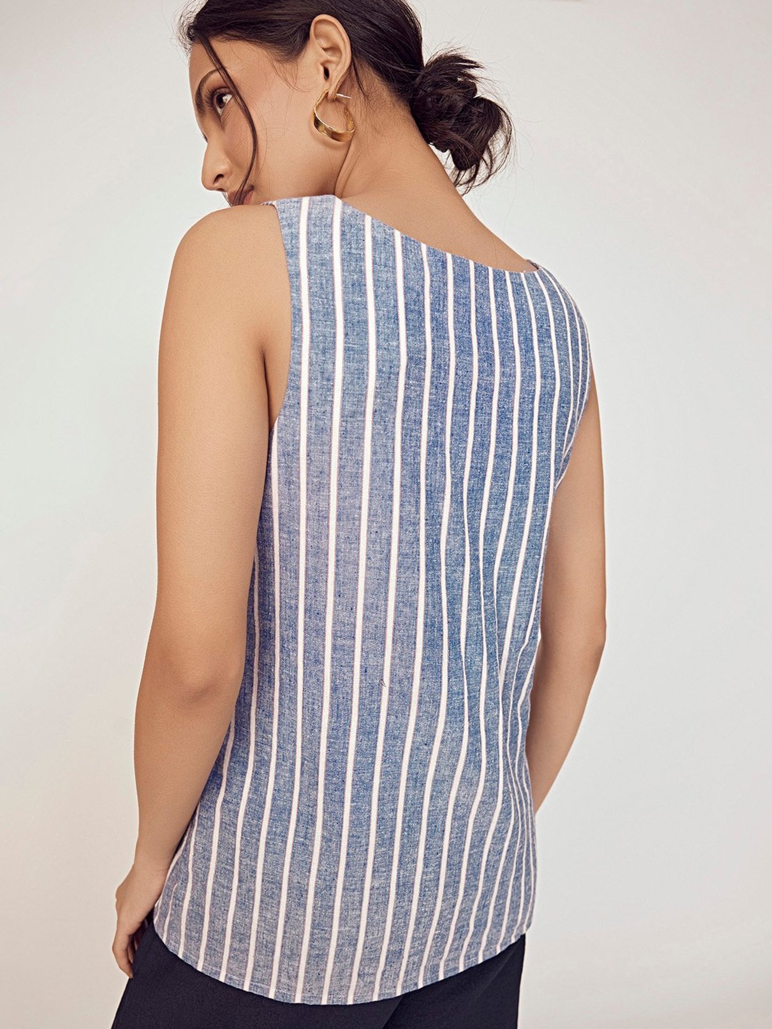 The Label Life Blue Striped Top
