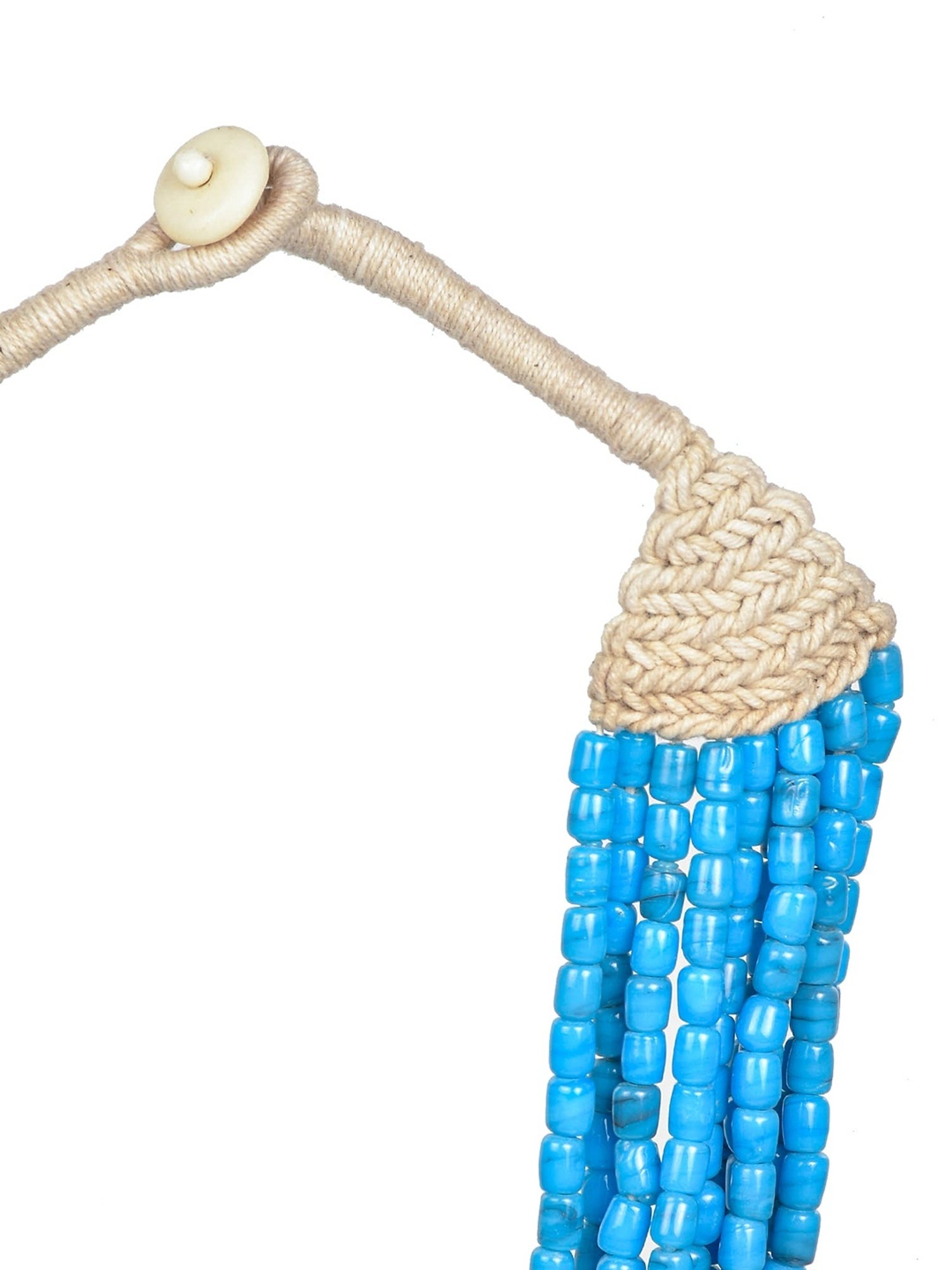 Imli Street Blue Vintage Beaded Tribal Necklace