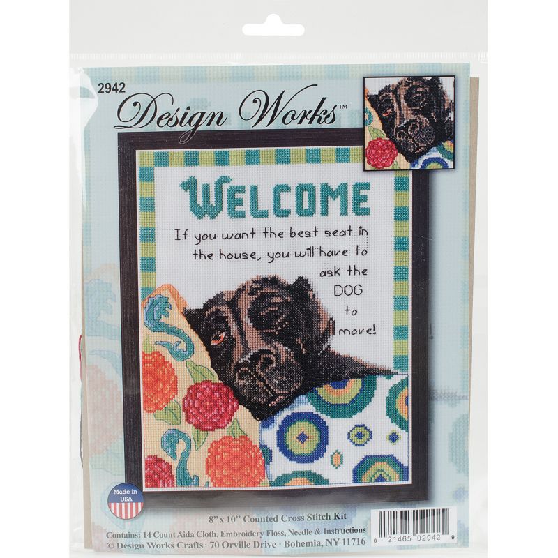Design Works Counted Cross Stitch Kit 8"X10"-Best Seat Welcome (14 Count)