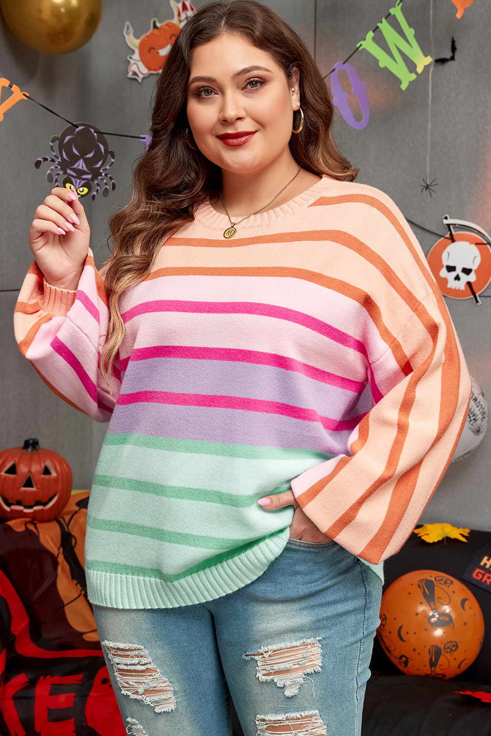Bonbon Checkered Pattern Open Front Plus Size Cardigan