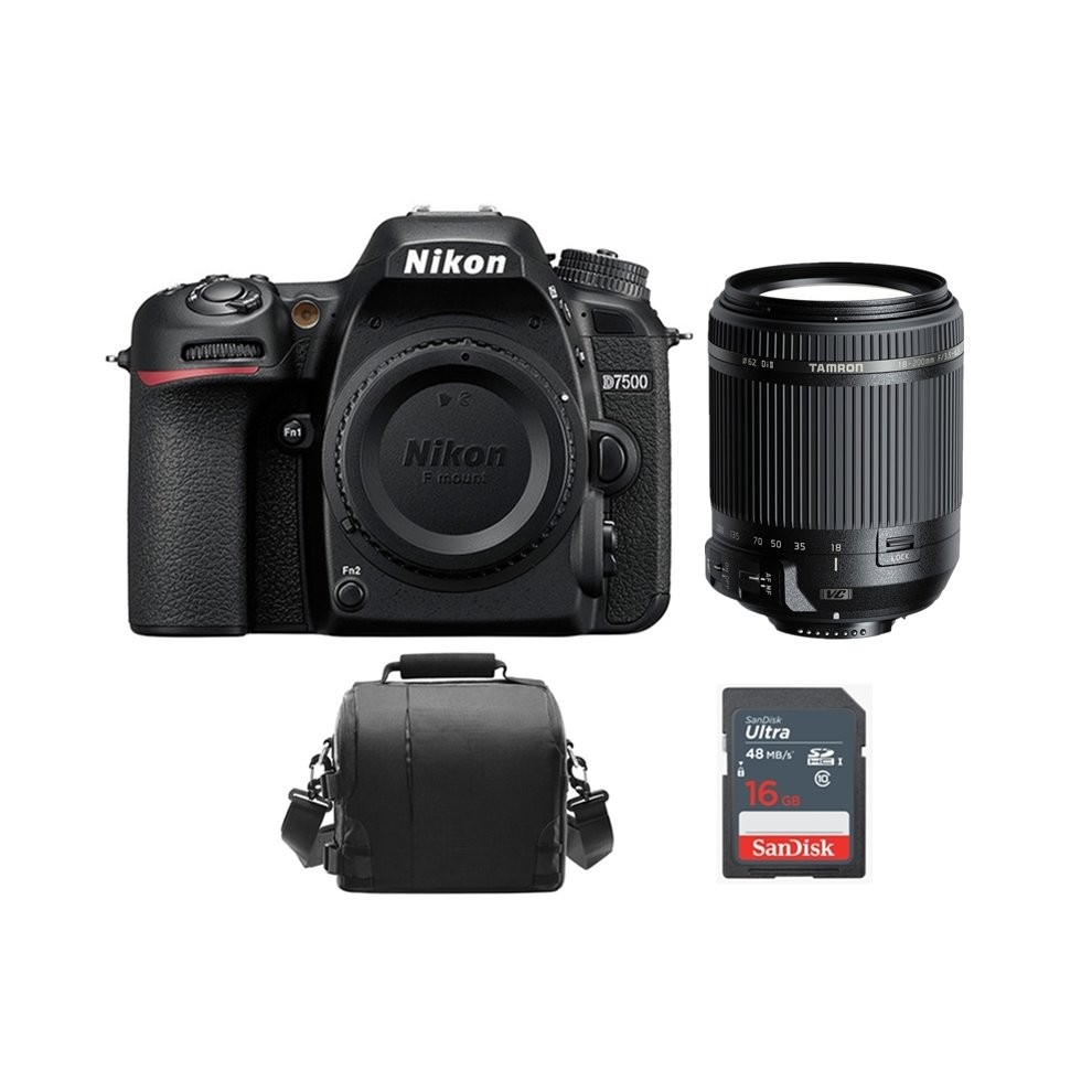 NIKON D7500 + TAMRON 18-200mm F3.5-6.3 Di II VC (B018) + Camera Bag+16gb SD card