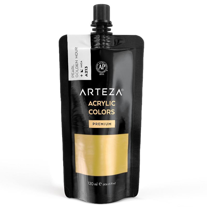 Arteza Metallic Acrylic Color, Pearl Golden Hour, 120 ml - Single Color (ARTZ-9938)