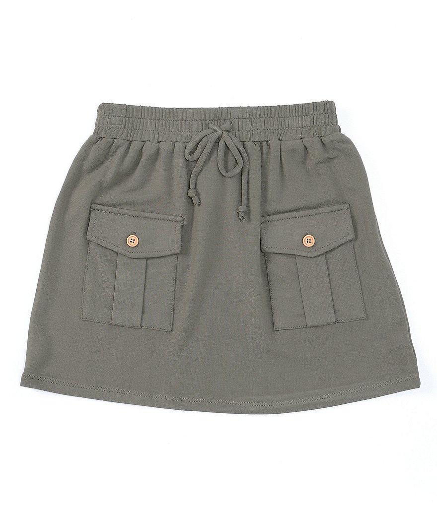 I.N. Girl Big Girls 7-16 Button-Front Denim A-Line Skirt