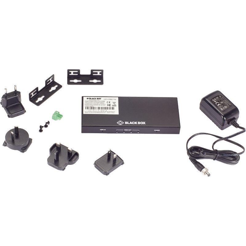 Black Box HDMI 2.0 4K60 Splitter - 1x4 - 4096 x 2160 - HDMI In - HDMI Out - Serial Port - Metal - TAA Compliant