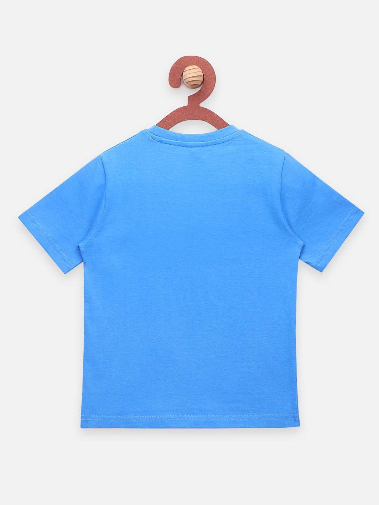 LilPicks Kids Blue & White Cotton Printed T-Shirt