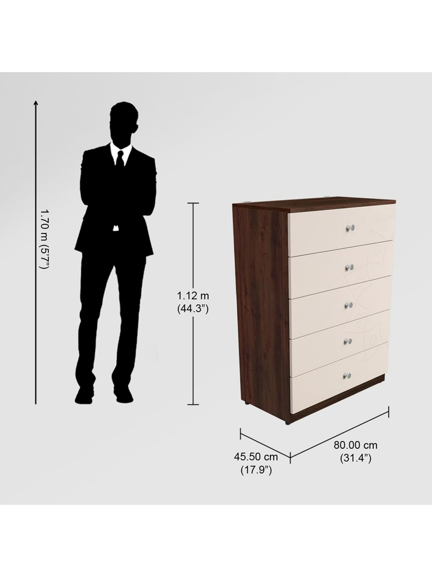 Godrej Interio Pavo ?Beige Engineered Wood Chest of Drawer (1 Year Warranty)