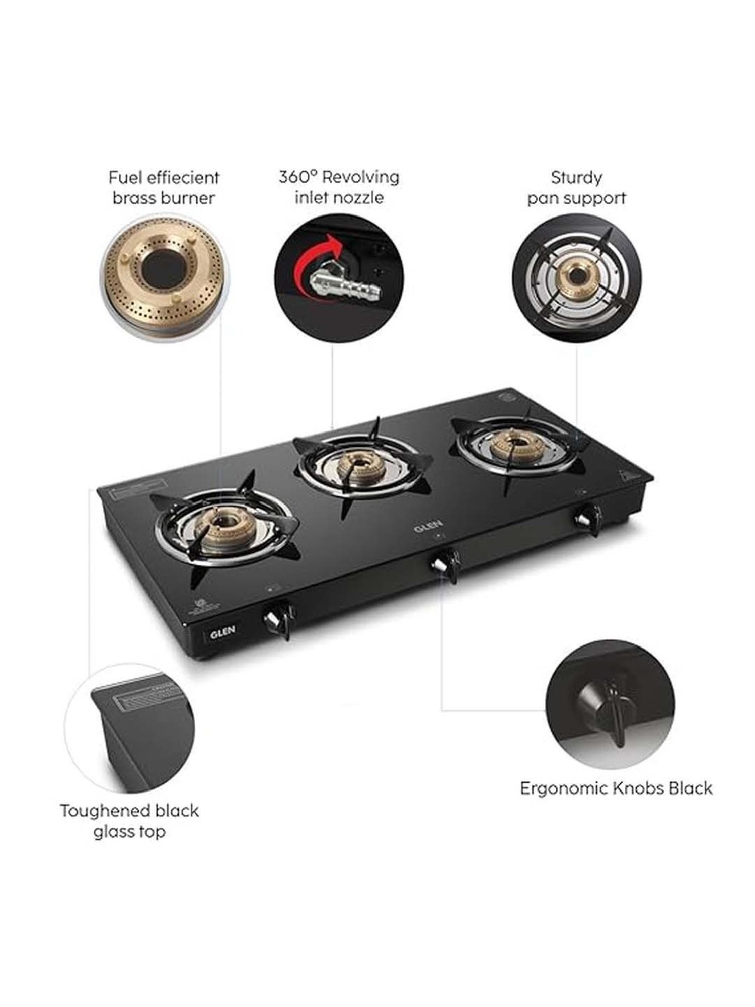 Glen LPG Gas Stoves with 3 Burner