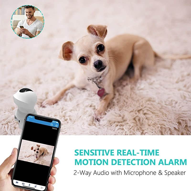 Wireless Security Camera, HD WiFi Security Surveillance IP Camera Home Monitor with Motion Detection Two-Way Audio Night Vision,White (G-826w)