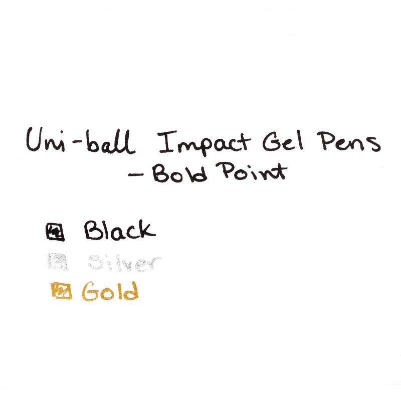 uni-ball 207 Impact Stick Gel Pen, Bold 1mm, Black Ink, Silver/Black Barrel 65800