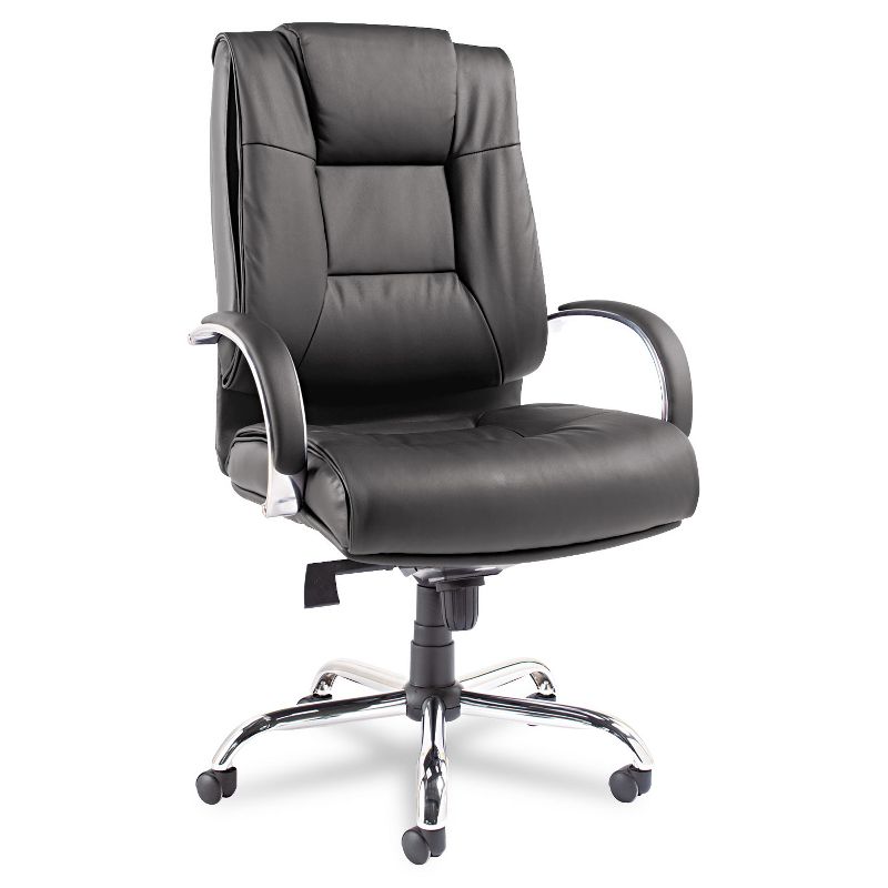 Alera Ravino Big & Tall Series High-Back Swivel/Tilt Leather Chair, Black RV44LS10C