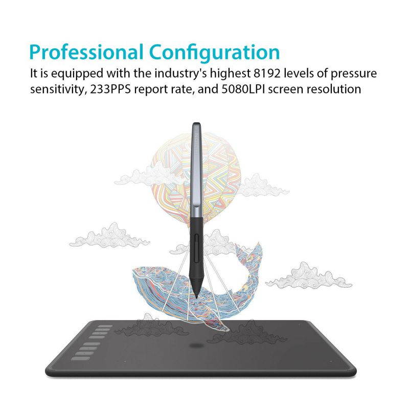 Huion H950P Graphics Drawing Tablet Battery-free Pen 8192 Pressure 8.7&rdquo;x5.4&rdquo;