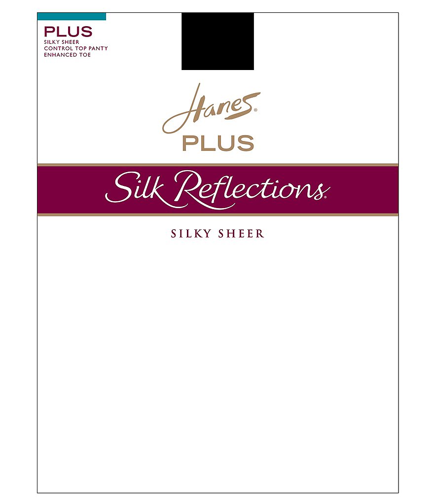 Hanes Plus Silk Reflections Control Top Enhanced-Toe Pantyhose