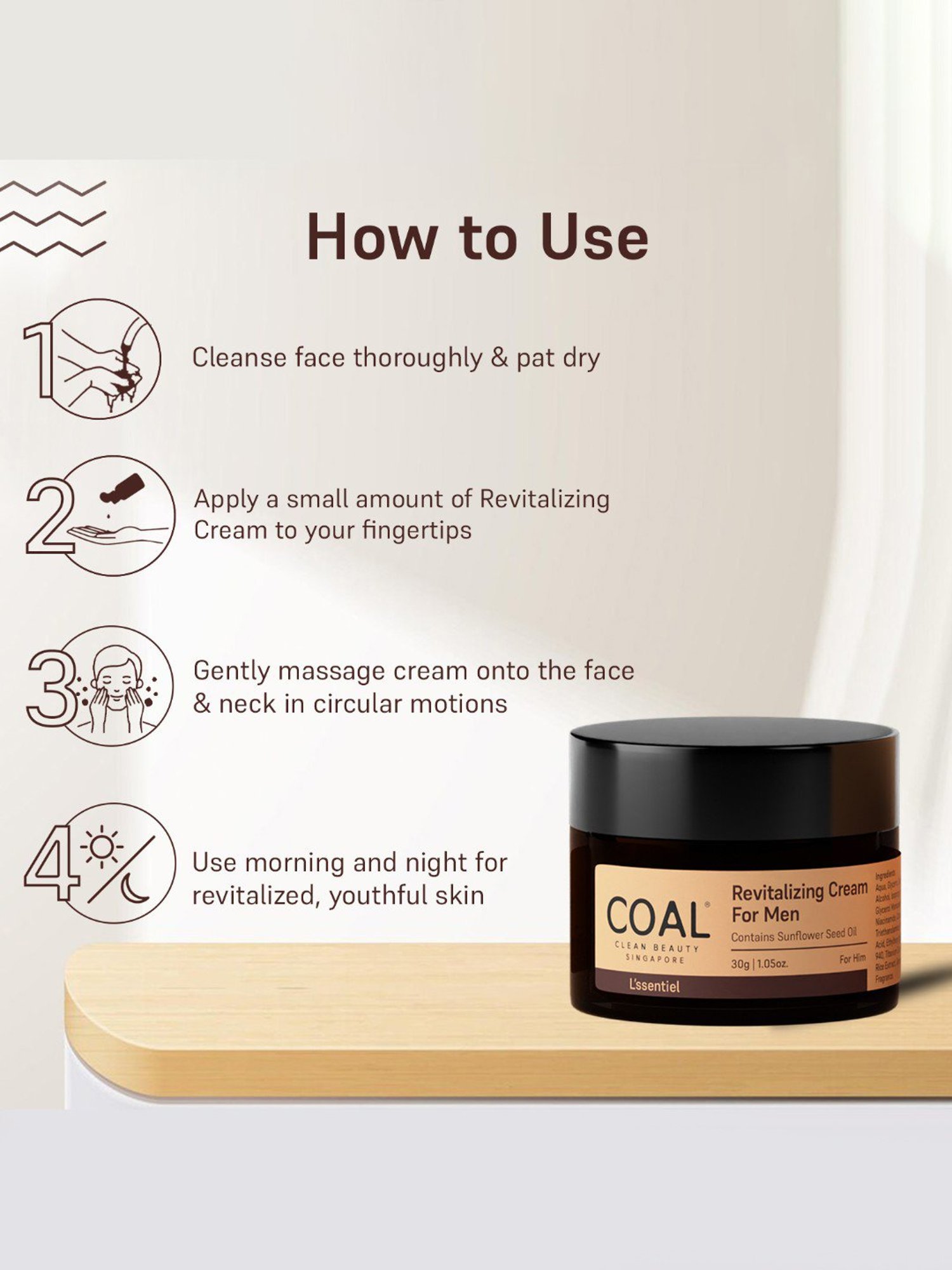 COAL Clean Beauty Revitalizing Cream for Men - 30 gm