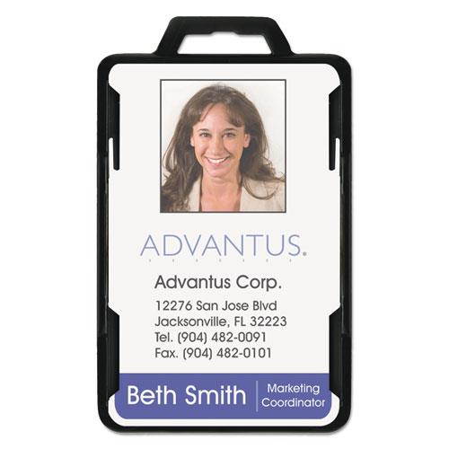 Advantus Secure-Two Card RFID Blocking Badge 3 3/8 x 2 1/8 Black 20 per Pack