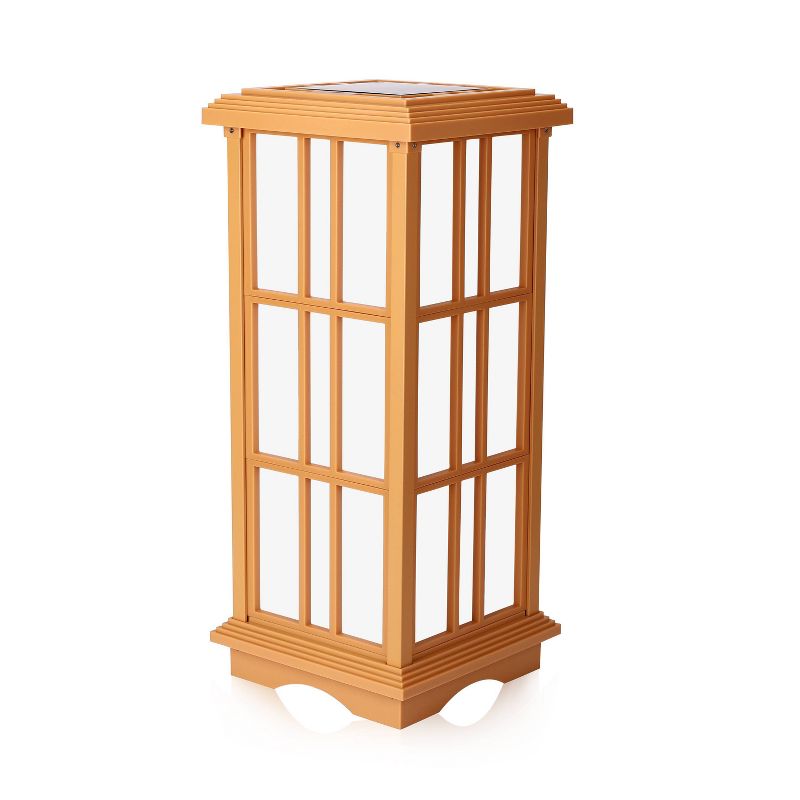 24.5" Solar Zen Outdoor Lantern White/Amber Light - Techko Maid