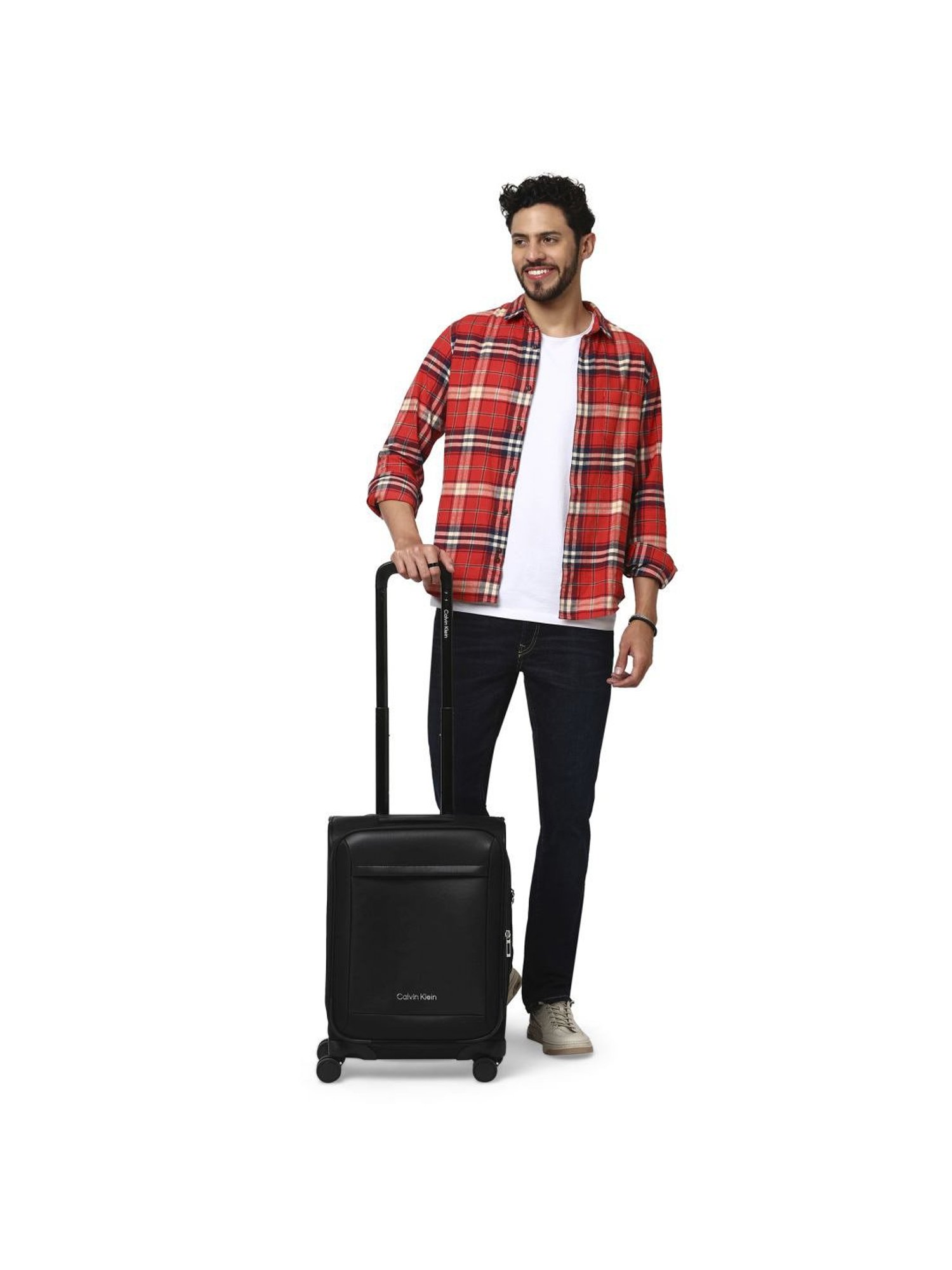 Calvin Klein Escape Black Solid Soft Cabin Trolley Bag - 54 Cms