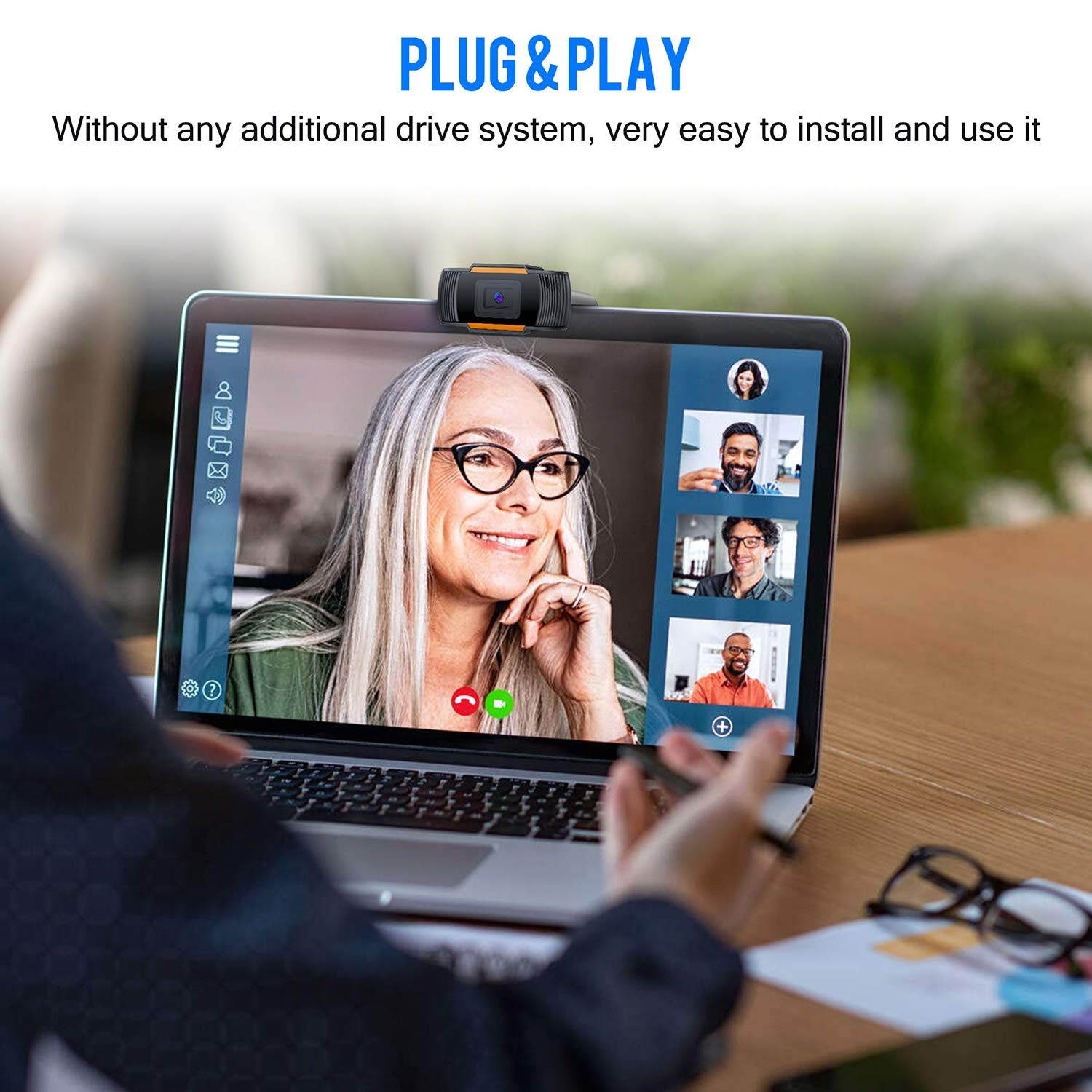 USB Webcam with Microphone, Webcam with Microphone for Desktop, HD Webcam 1080p with a Microphone for YouTube/Online Conferencing/Gaming Live Streaming/Online Classes