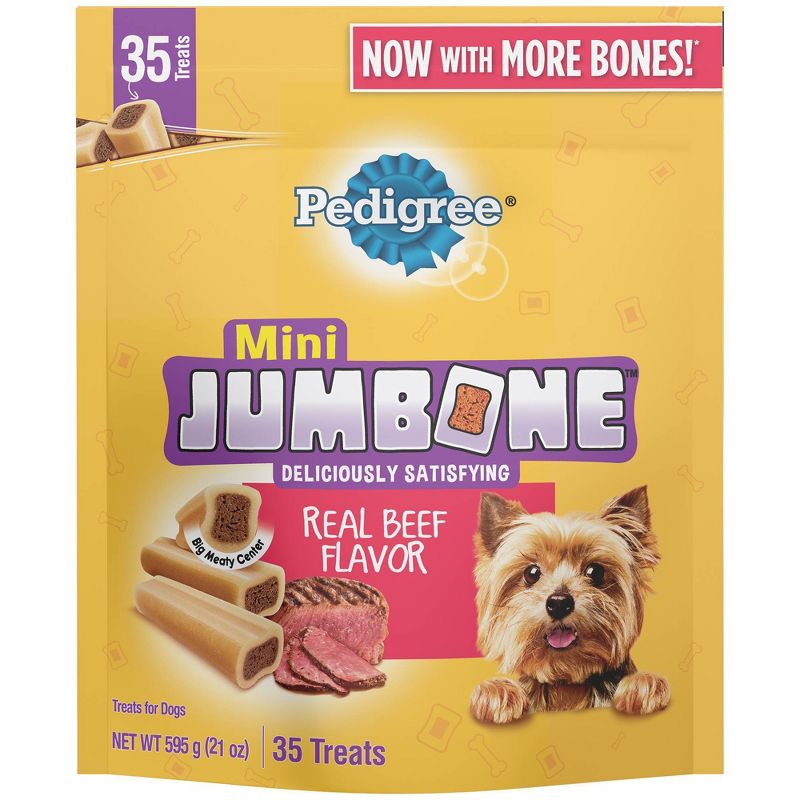 PEDIGREE JUMBONE Real Beef Flavor Mini Dental Dog Treats - 21oz