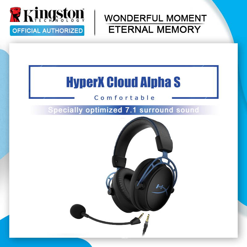 HyperX Cloud Alpha S - PC Gaming Headset, 7.1 Surround Sound, Adjustable Bass, Dual Chamber Drivers, Breathable Leatherette, Memory Foam, & Noise Cancelling Mic