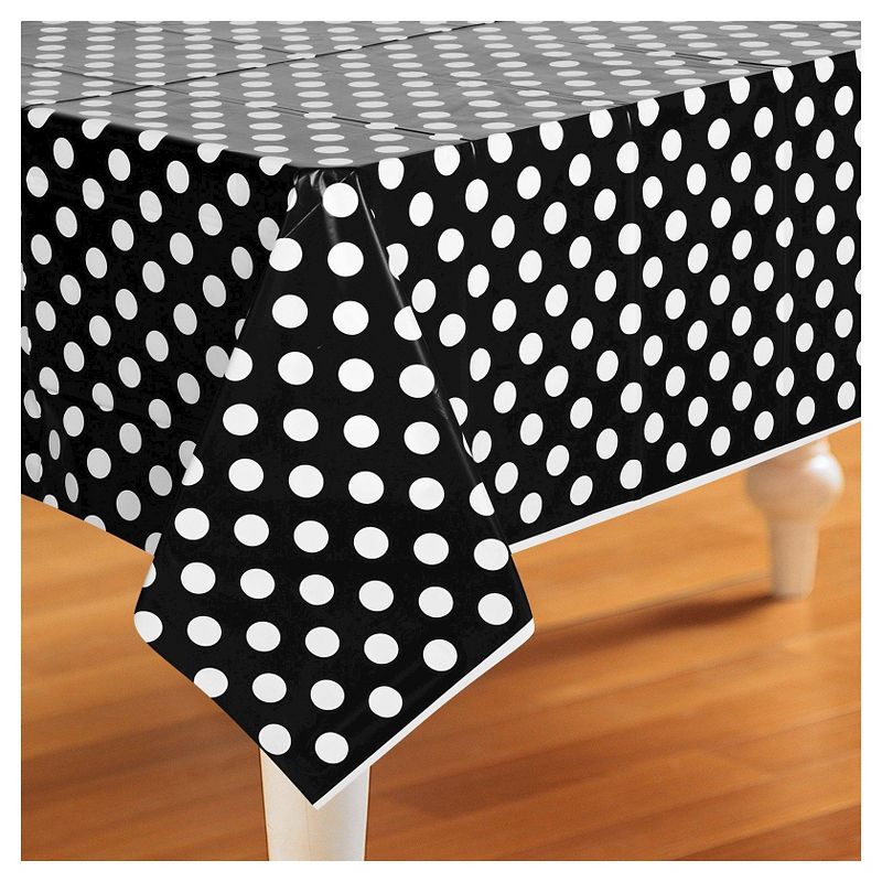 Black & White Polka Dot Rectangle Tablecover